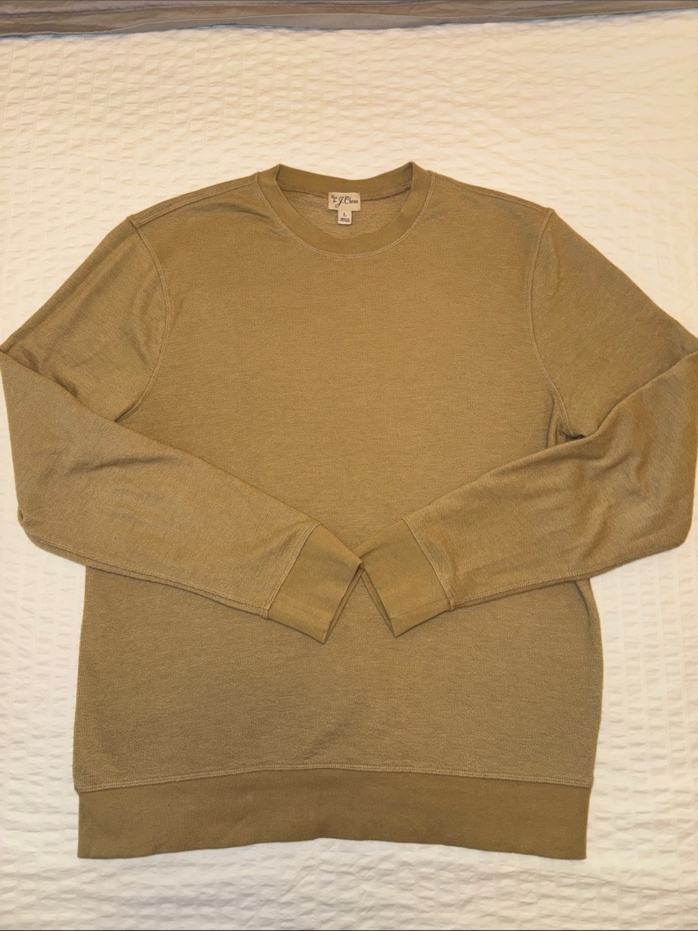 J. Crew Men’s Light Crewneck Sweater in Deep Khaki - Size L
